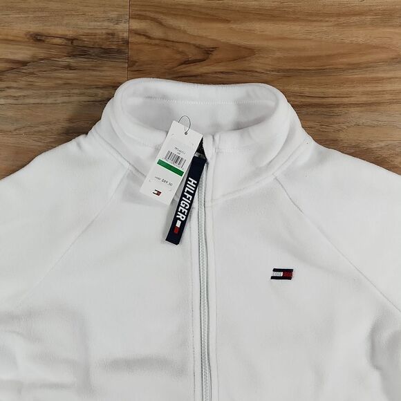 🔥NWT Tommy Hilfiger Sport Ivory Zippered Fleece Jacket Large - Picture 3 of 13